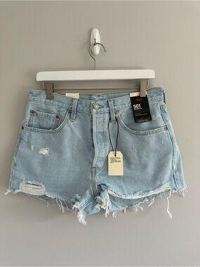 Levi's 501 Light Denim High Rise Shorts Size 30 NWT